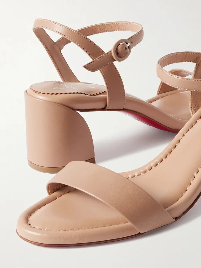 Christian Louboutin - Miss Jane 55 Leather Sandals - Neutrals - Image 4