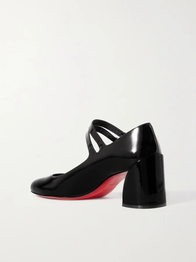 Christian Louboutin - Miss Jane 55 Patent-leather Pumps - Black - Image 3