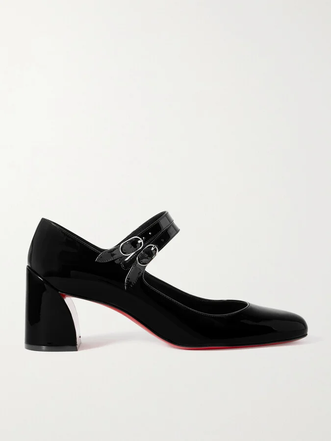 Christian Louboutin - Miss Jane 55 Patent-leather Pumps - Black
