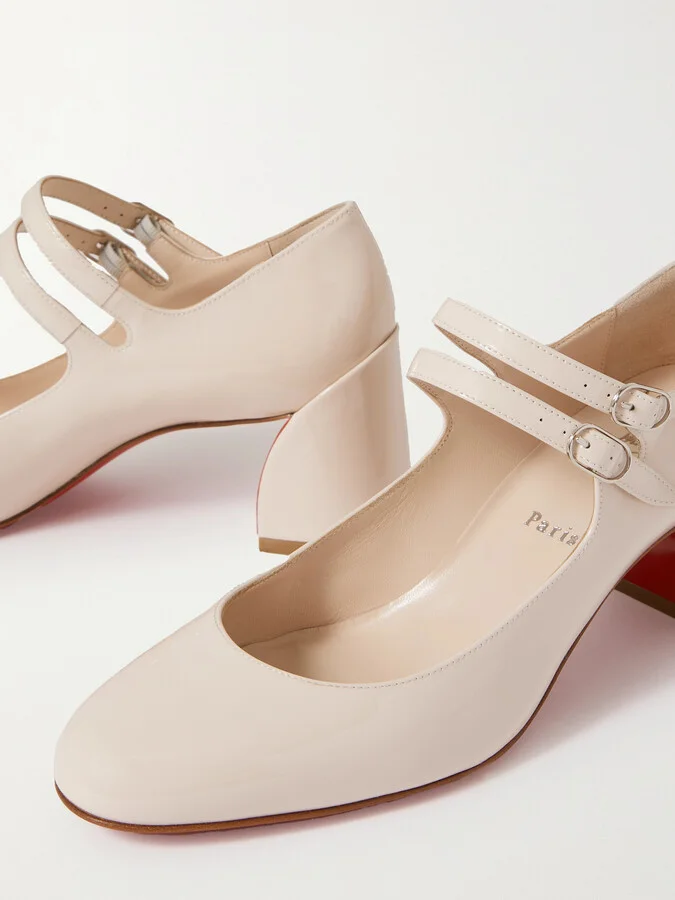 Christian Louboutin - Miss Jane 55 Patent-leather Pumps - Pink - Image 4