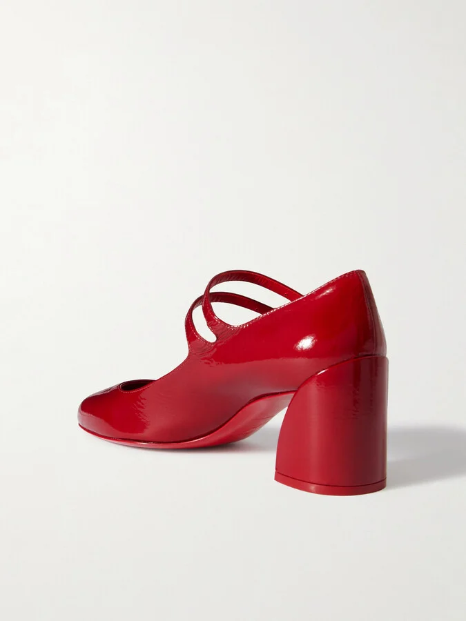 Christian Louboutin - Miss Jane 55 Patent-leather Pumps - Red - Image 3