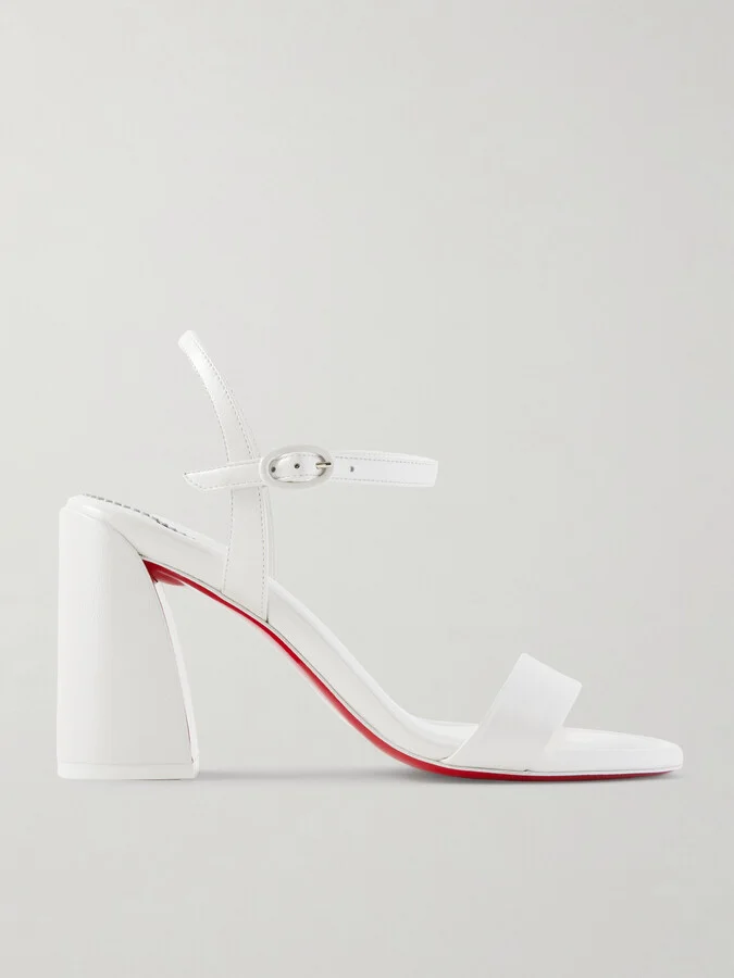 Christian Louboutin - Miss Jane 85 Pearlescent Leather Sandals - White