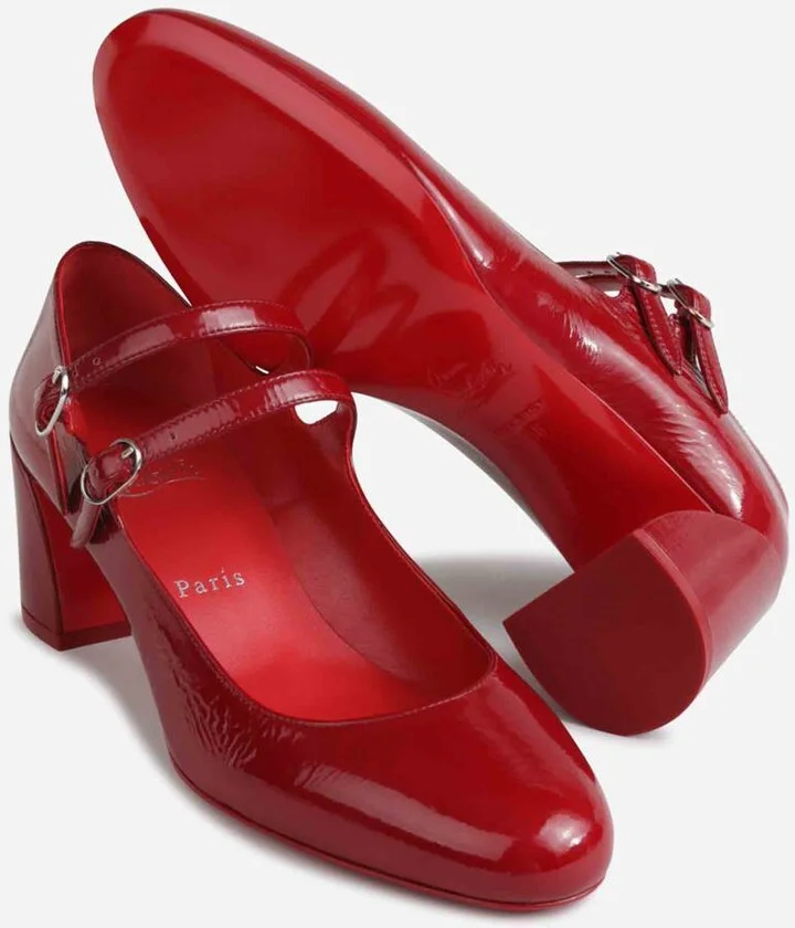 Christian Louboutin Miss Jane Patent Leather High Heel Shoes - Image 6