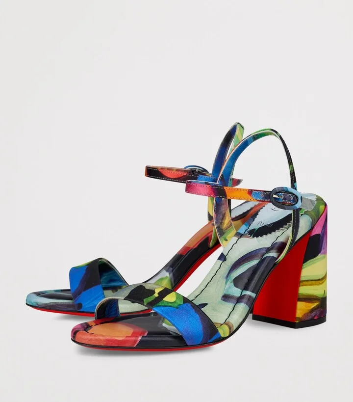 Christian Louboutin Miss Jane Silk Satin Sandals 85 - Image 4