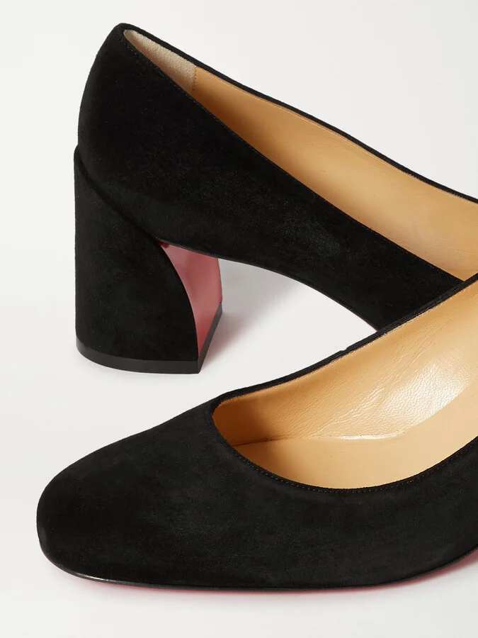 Christian Louboutin - Miss Sab 55 Suede Pumps - Black - Image 4