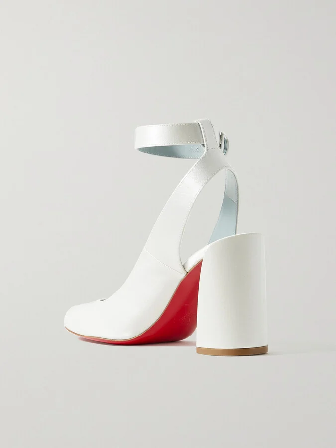 Christian Louboutin - Miss Sab 85 Satin Pumps - White - Image 3