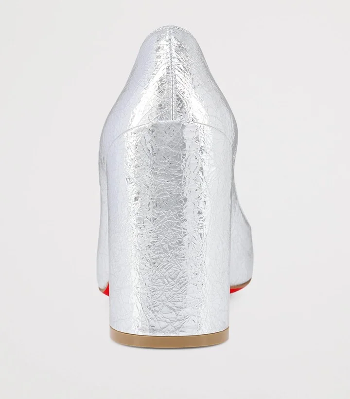 Christian Louboutin Miss Sab Crinkled Calf Leather Pumps 85 - Image 5