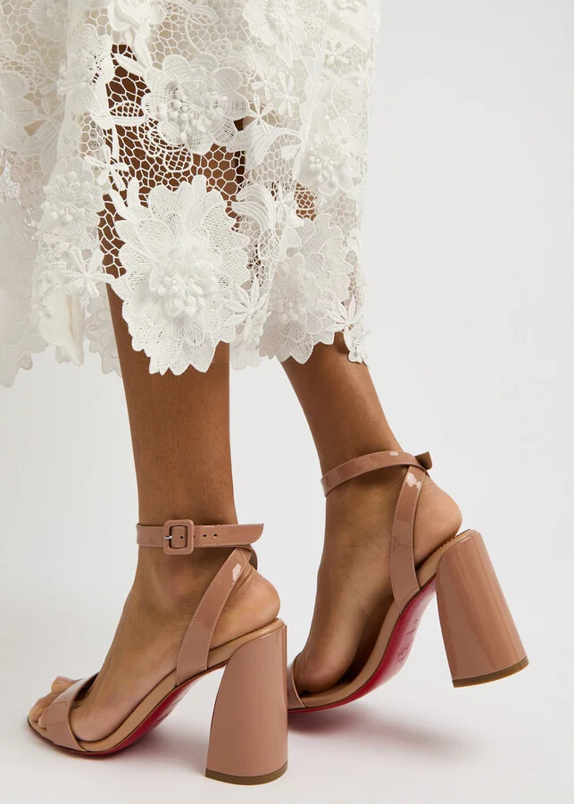 Christian Louboutin Miss Sabina 85 Patent Leather Sandals - Image 9