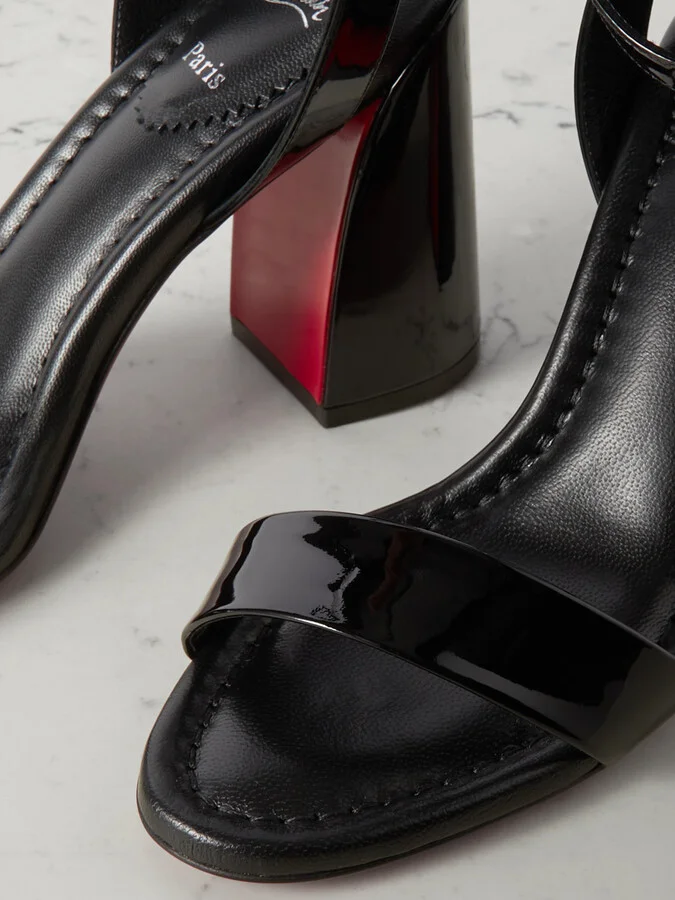 Christian Louboutin - Miss Sabina 85 Patent-leather Sandals - Black - Image 3