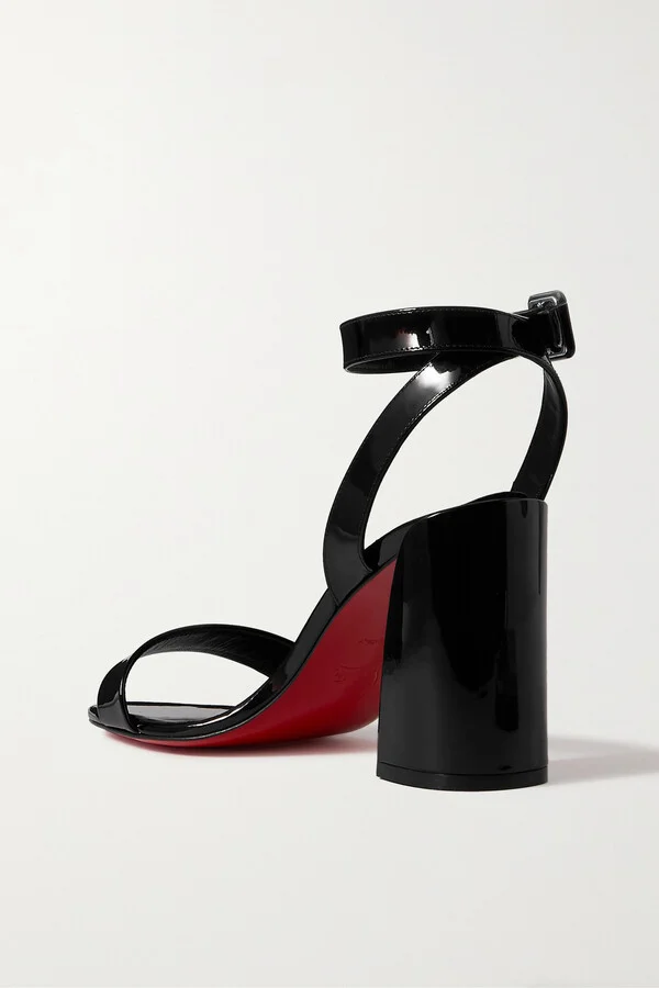 Christian Louboutin - Miss Sabina 85 Patent-leather Sandals - Black - Image 3