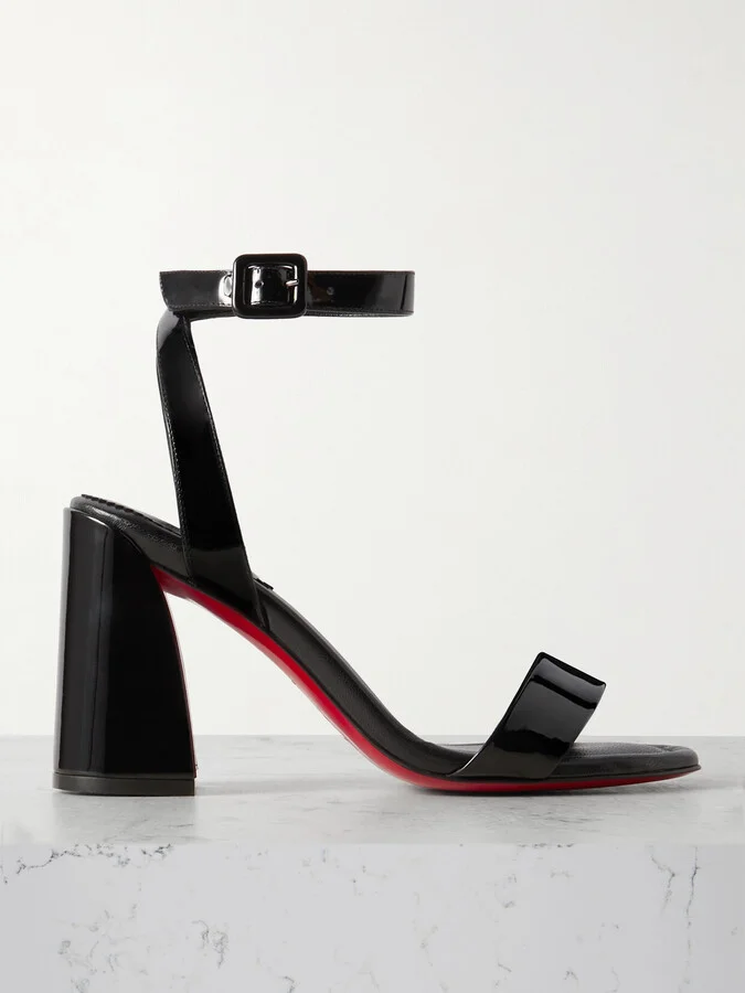 Christian Louboutin - Miss Sabina 85 Patent-leather Sandals - Black