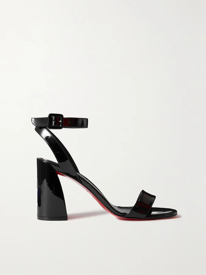Christian Louboutin - Miss Sabina 85 Patent-leather Sandals - Black
