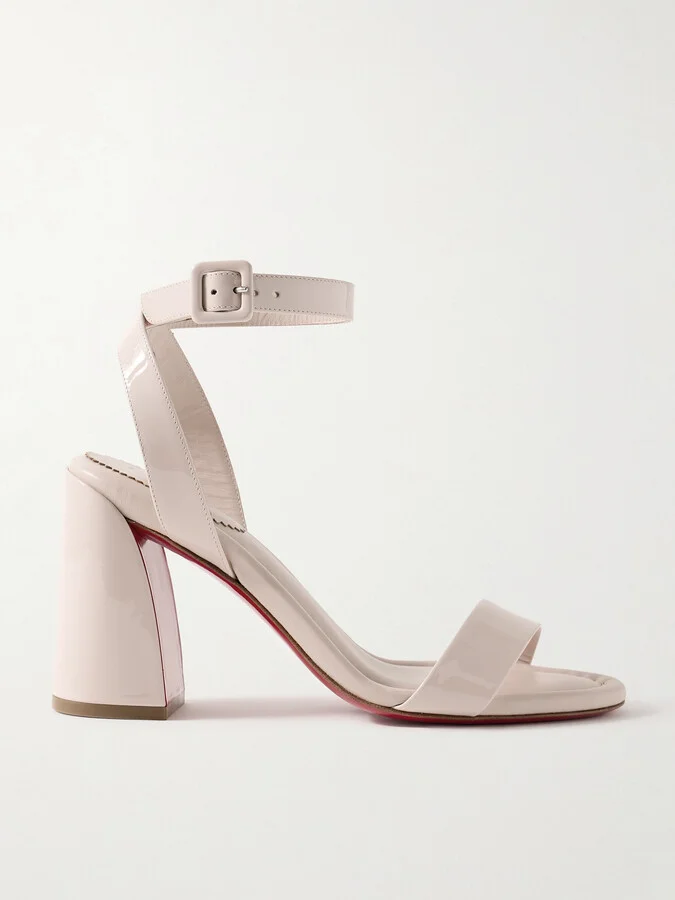 Christian Louboutin - Miss Sabina 85 Patent-leather Sandals - Neutrals