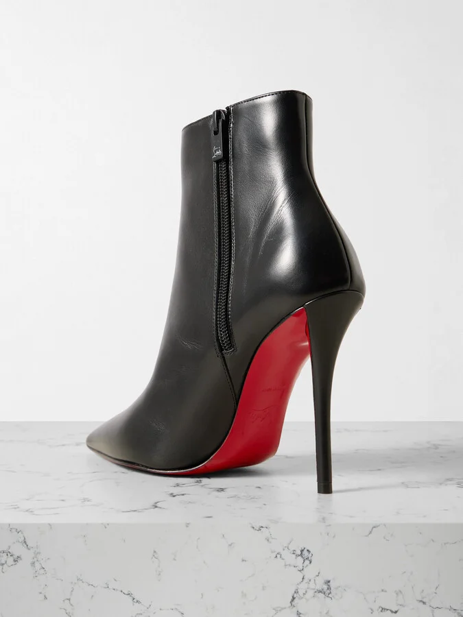Christian Louboutin - Miss Z 100 Leather Ankle Boots - Black - Image 3