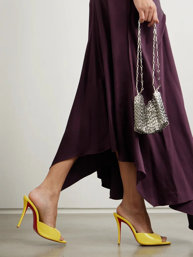 Christian Louboutin - Miss Z 100 Leather Mules - Yellow - Image 2
