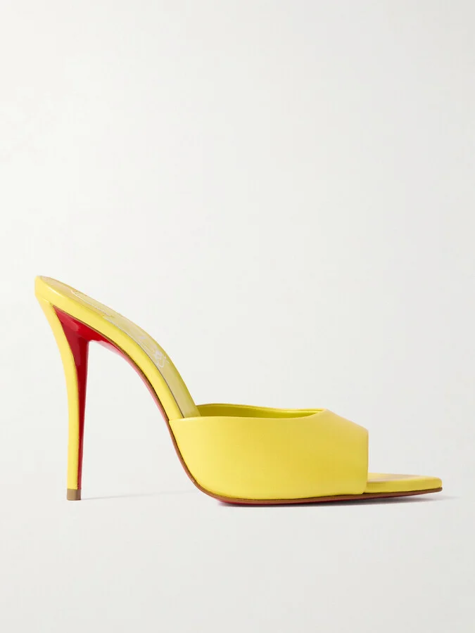 Christian Louboutin - Miss Z 100 Leather Mules - Yellow
