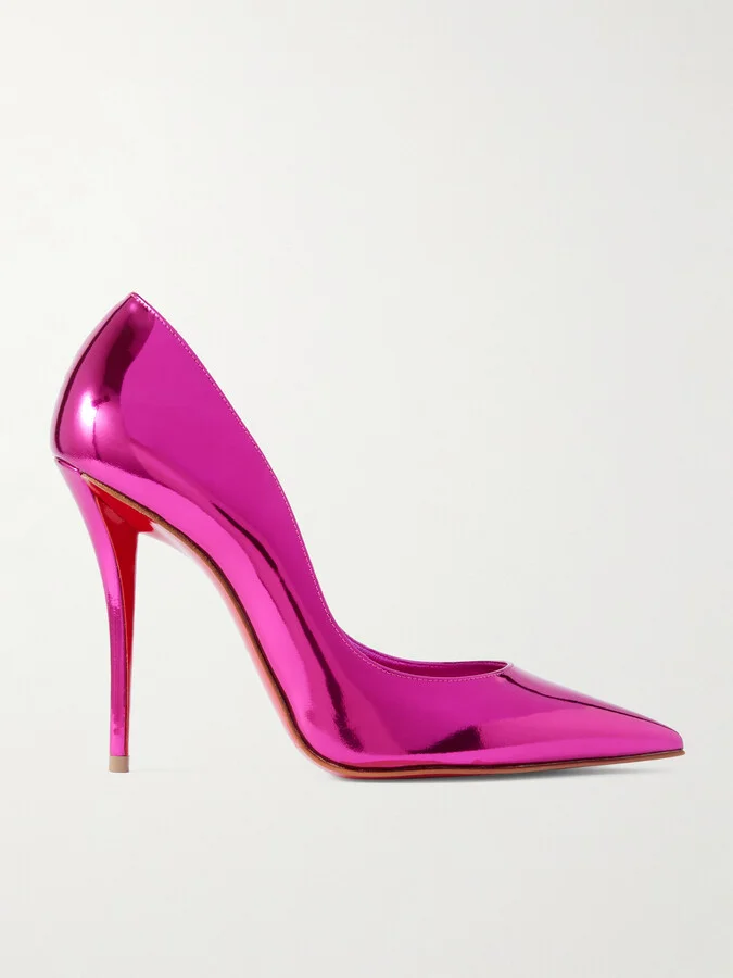 Christian Louboutin - Miss Z 100 Mirrored-leather Pumps - Pink