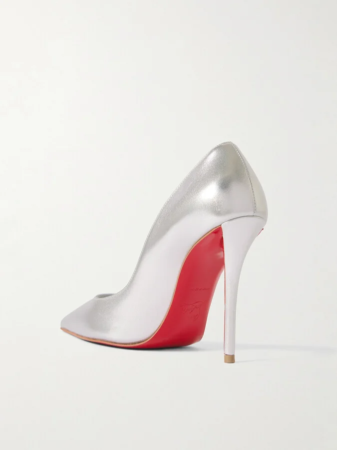 Christian Louboutin - Miss Z 100 Mirrored-leather Pumps - Silver - Image 3