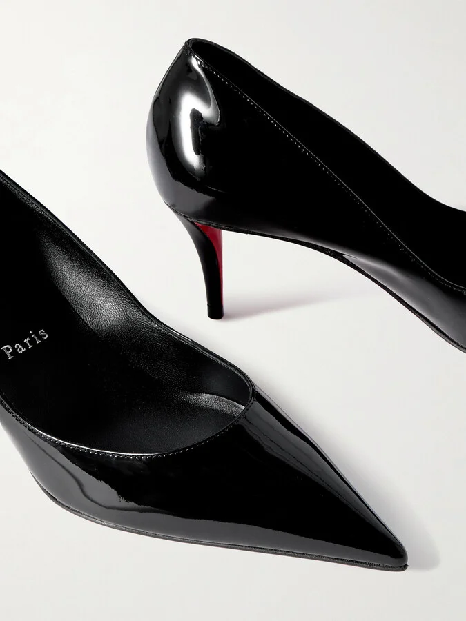 Christian Louboutin - Miss Z 60 Patent-leather Pumps - Black - Image 4