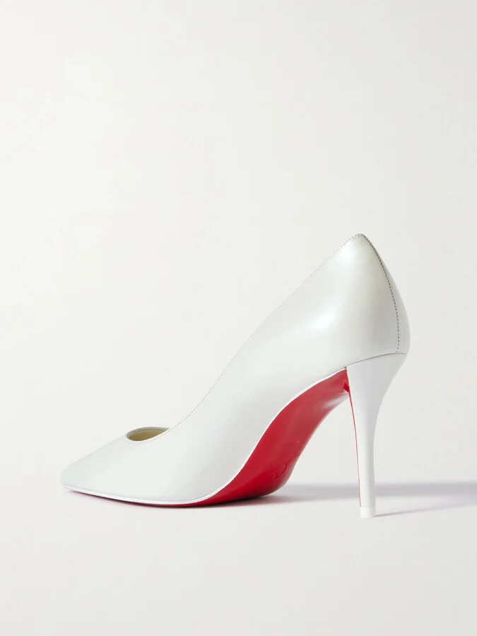 Christian Louboutin - Miss Z 80 Leather Pumps - Silver - Image 3