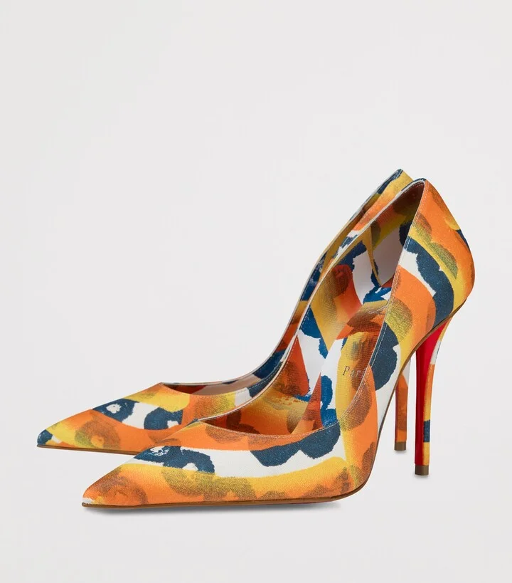 Christian Louboutin Miss Z Canvas Pumps 100 - Image 2