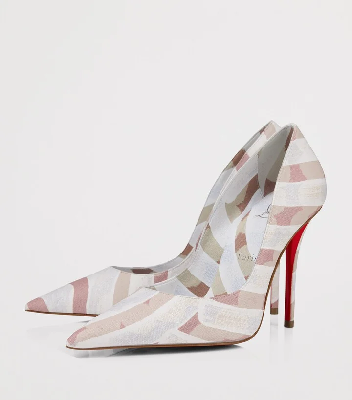 Christian Louboutin Miss Z Canvas Pumps 100 - Image 4