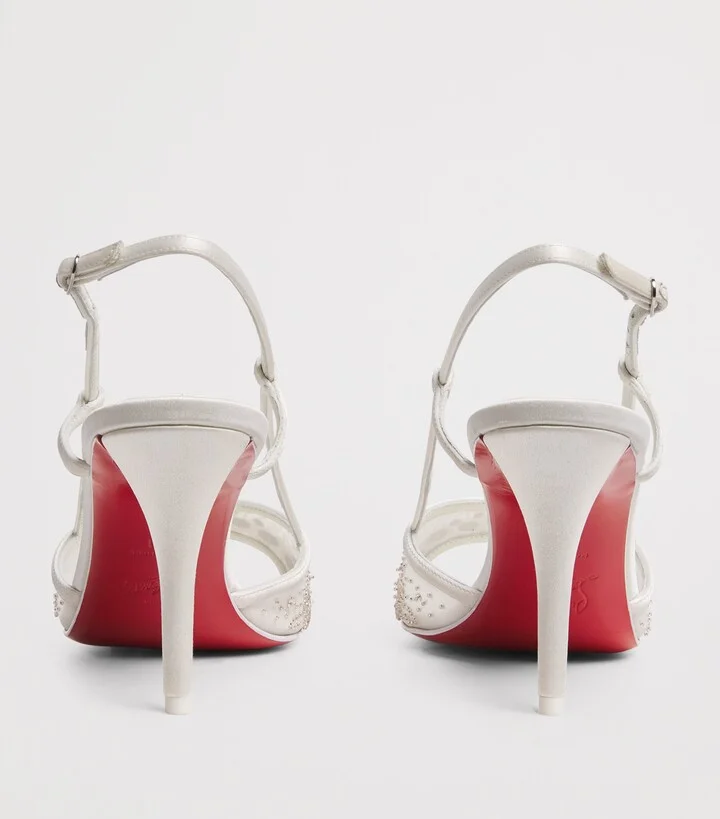 Christian Louboutin Miss Z Embellished Slingback Sandals 80 - Image 4