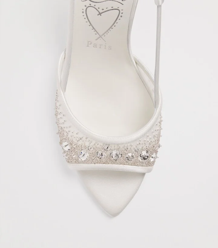 Christian Louboutin Miss Z Embellished Slingback Sandals 80 - Image 5
