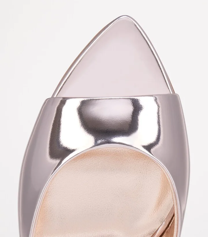 Christian Louboutin Miss Z Metallic Calf Leather Mules 80 - Image 5