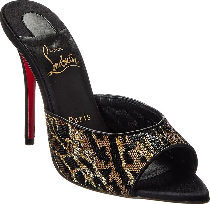Christian Louboutin Miss Z Ocelot 100 Satin Mule