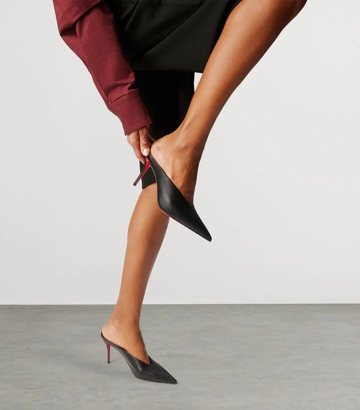 Christian Louboutin Miss Z Slimimule Leather Heeled Mules 80 - Image 2