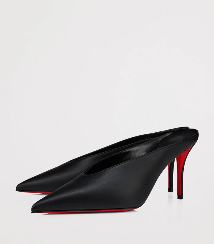 Christian Louboutin Miss Z Slimimule Leather Heeled Mules 80 - Image 3