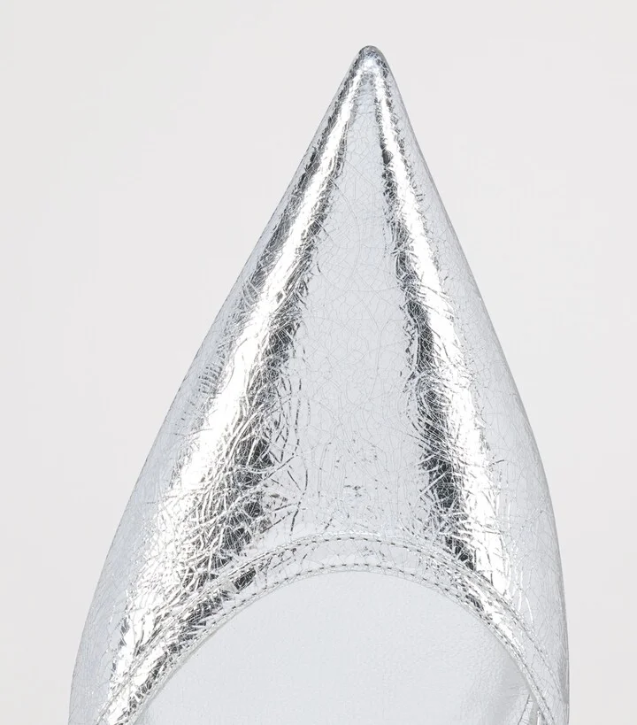 Christian Louboutin Miss Z Slingina Metallic Leather Pumps 25 - Image 3