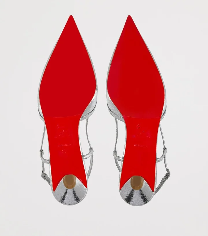 Christian Louboutin Miss Z Slingina Metallic Leather Pumps 25 - Image 5