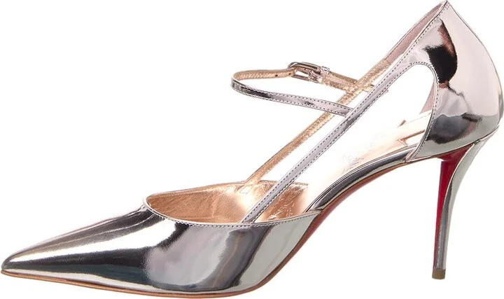 Christian Louboutin Miss Z Strap 80 Leather Slingback Pump - Image 2