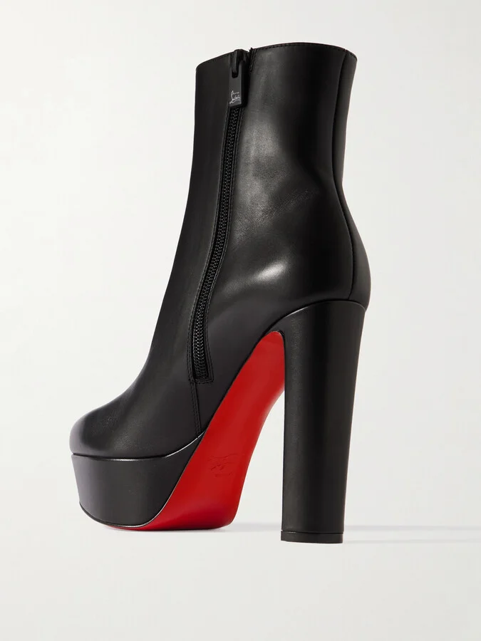 Christian Louboutin - Movida 130 Leather Platform Ankle Boots - Black - Image 3