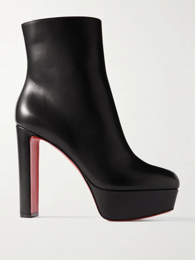 Christian Louboutin - Movida 130 Leather Platform Ankle Boots - Black