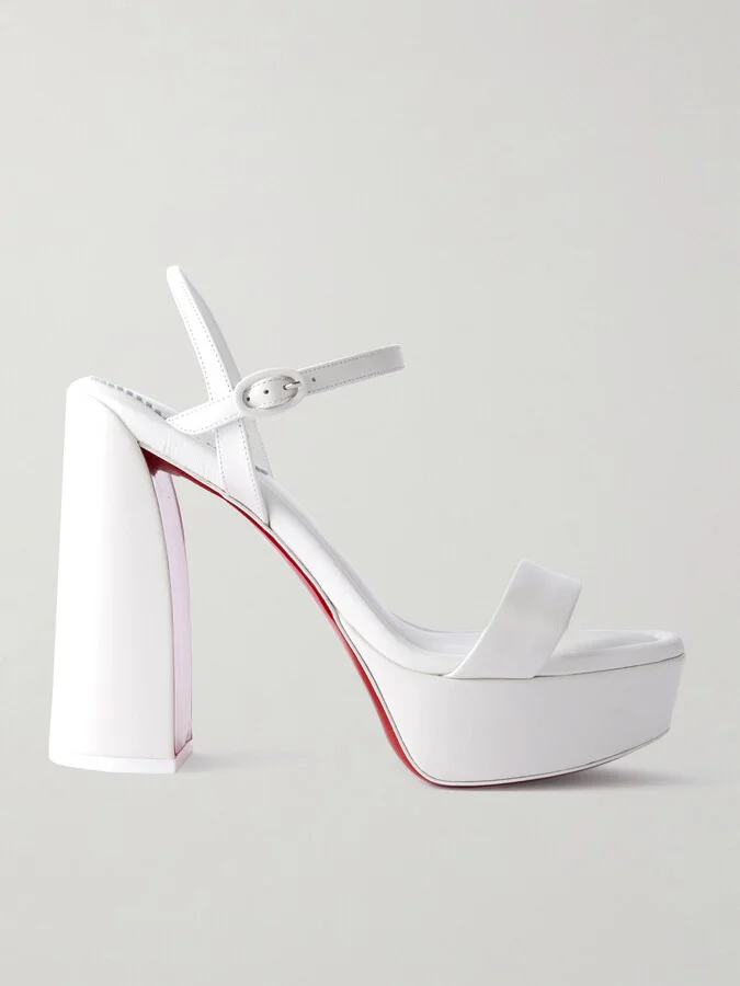 Christian Louboutin - Movida Jane 130 Platform Leather Sandals - White