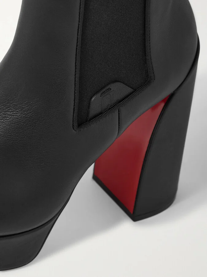 Christian Louboutin - Movidastic 130 Leather Platform Ankle Boots - Black - Image 4
