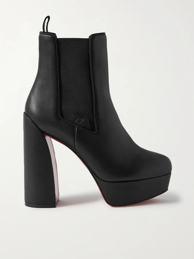 Christian Louboutin - Movidastic 130 Leather Platform Ankle Boots - Black