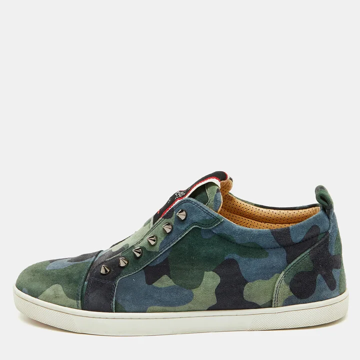 Christian Louboutin Multicolor Camouflage Suede F.A.V Fique A Vontade Sneakers Size 41