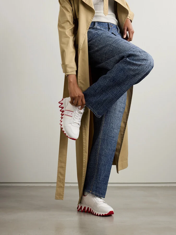 Christian Louboutin - Nastroshark Embroidered Grosgrain-trimmed Canvas And Leather Sneakers - White - Image 2