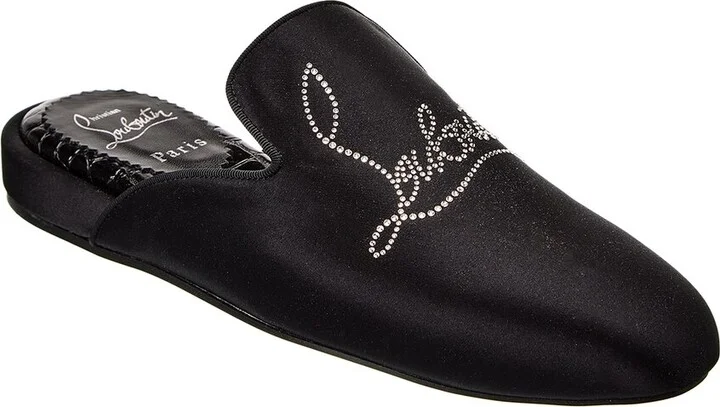 Christian Louboutin Navy Coolito Strass Donna Satin Mule