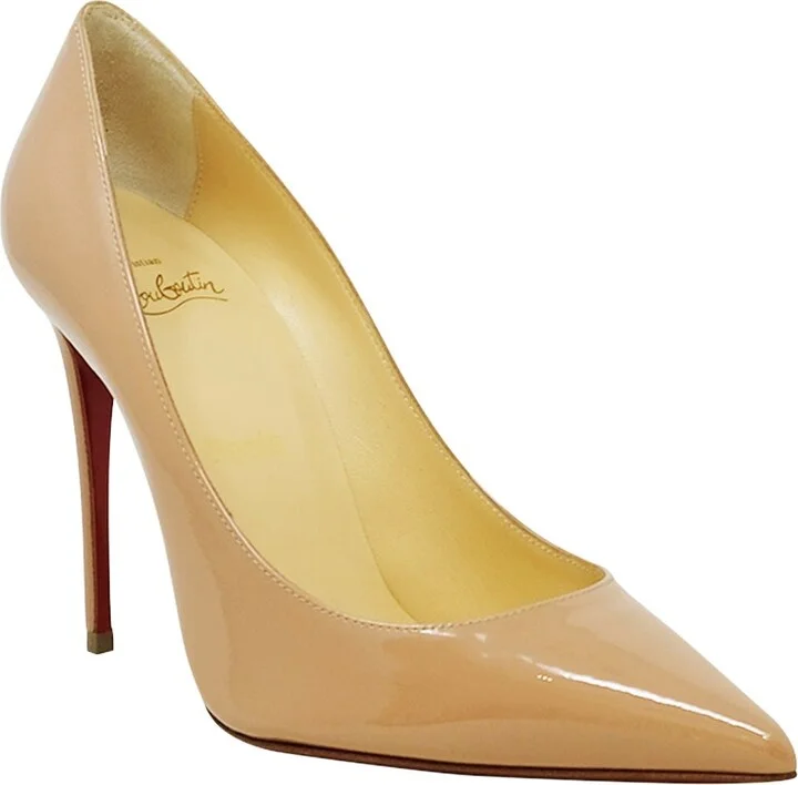 Christian Louboutin Nude Patent Kate 100 Pumps - Image 2