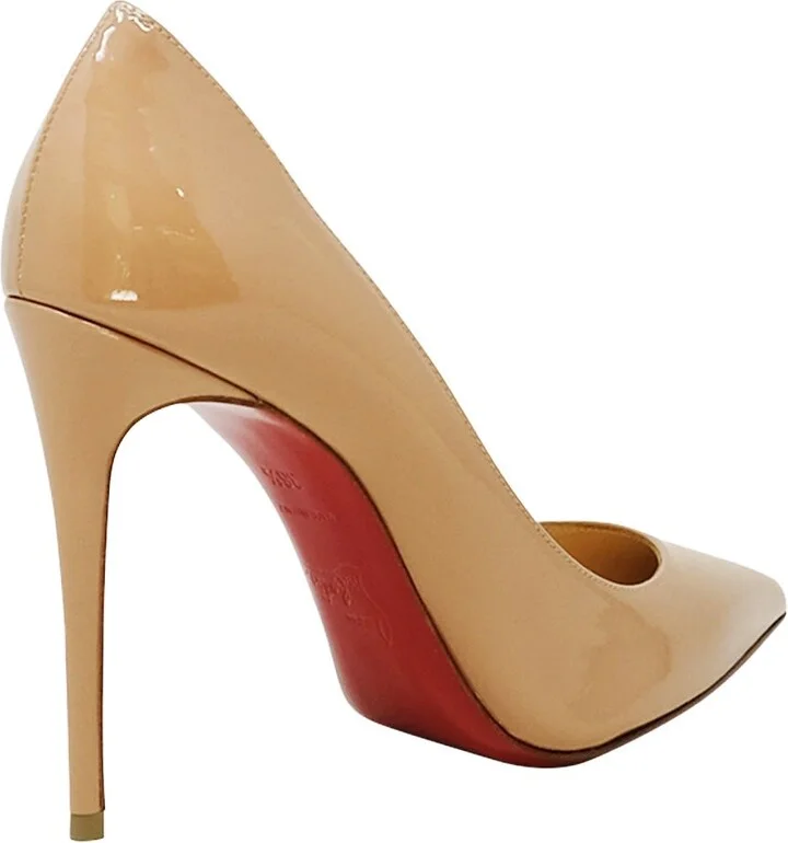 Christian Louboutin Nude Patent Kate 100 Pumps - Image 3