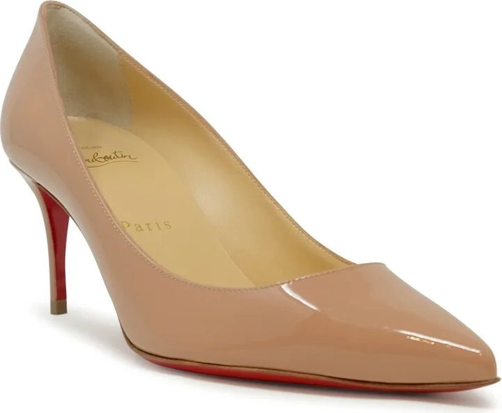 Christian Louboutin Nude Patent Kate 70 Pumps - Image 2