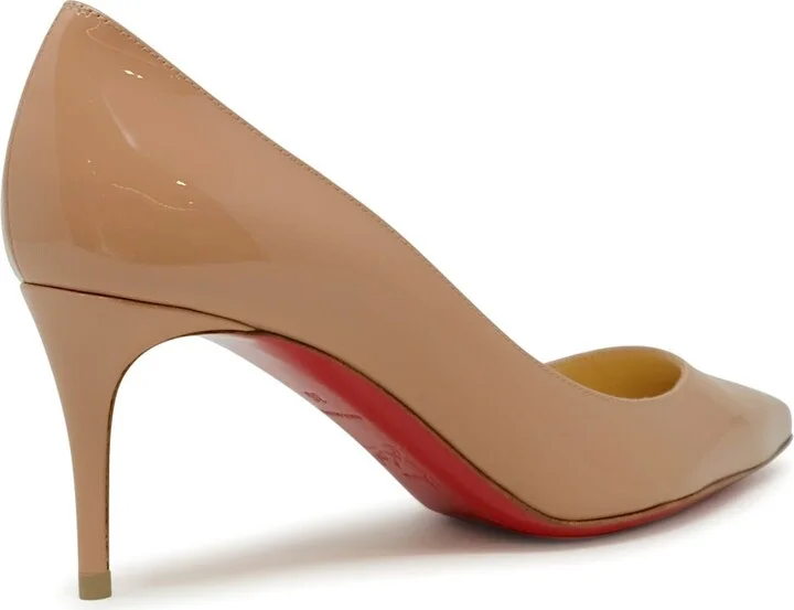 Christian Louboutin Nude Patent Kate 70 Pumps - Image 3