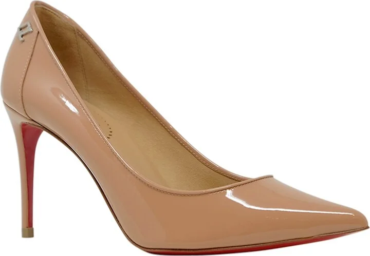 Christian Louboutin Nude Patent Leather Sporty Kate 85 Pumps - Image 2