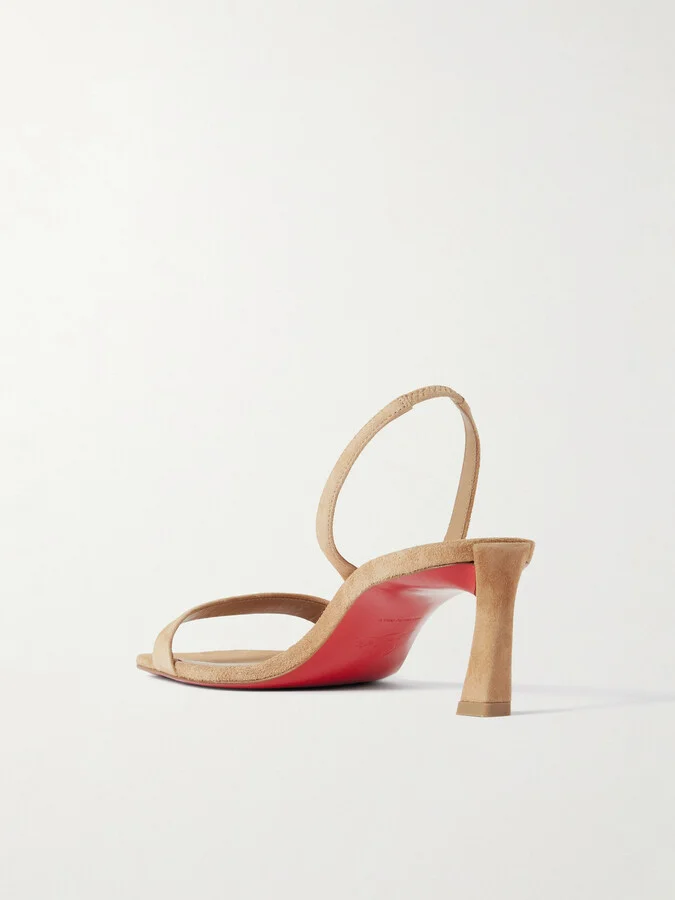 Christian Louboutin - O Condora 55 Suede Slingback Sandals - Neutrals - Image 3