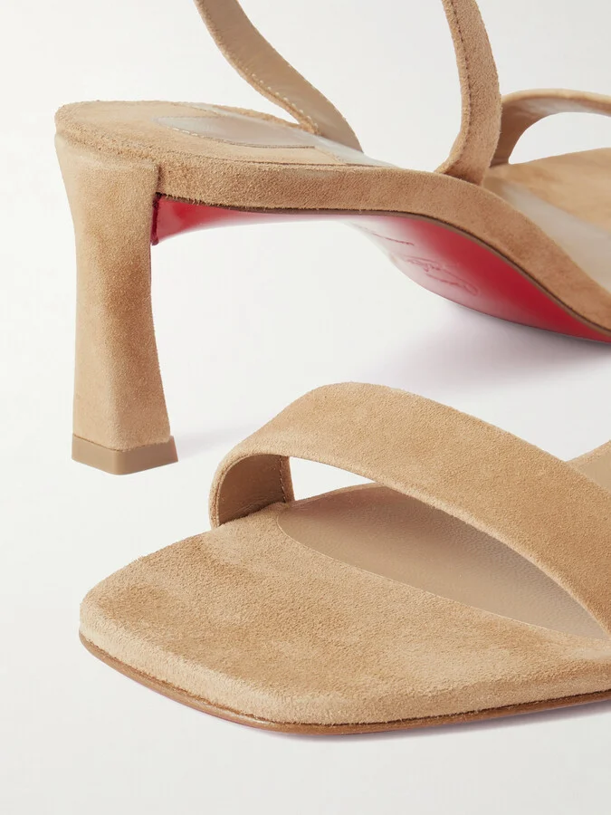 Christian Louboutin - O Condora 55 Suede Slingback Sandals - Neutrals - Image 4